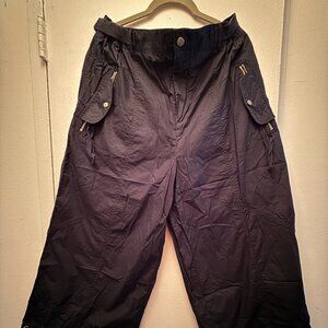 Anthropologie Cropped Parachute Trousers, Black